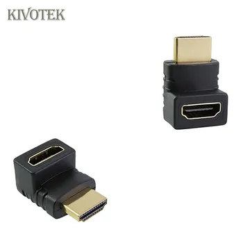 

KIVOTEK 10PCS/Lot 90 + 270 Degree Right Angle Gold Plated HDMI Adapter Connector A type Male to Female for 1080p 3D TV HDTV