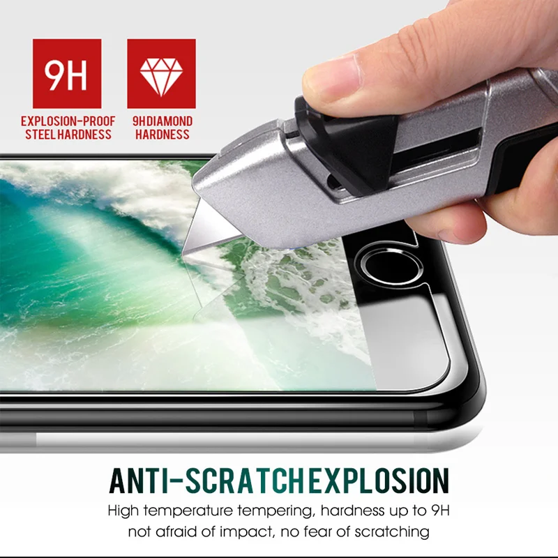 2 шт протектор экрана из закаленного стекла для iPhone X XS MAX XR 8 7 6 6s Plus Защитное стекло для телефона для iPhone 5 5S SE 4 4S стекло