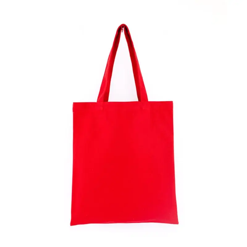 Женские прочные холщовые пустые продуктовые простые хозяйственные сумки, Дамская многофункциональная сумка на плечо, многоразовая утилизация, 14 цветов - Цвет: Красный