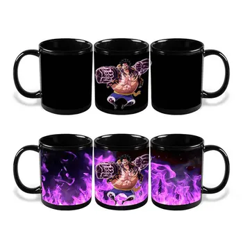 

One Piece Luffy Gear Fourth Mug Hot Changing Color Heat Reactive Tea Coffee Cup Magic Ceramic Mug