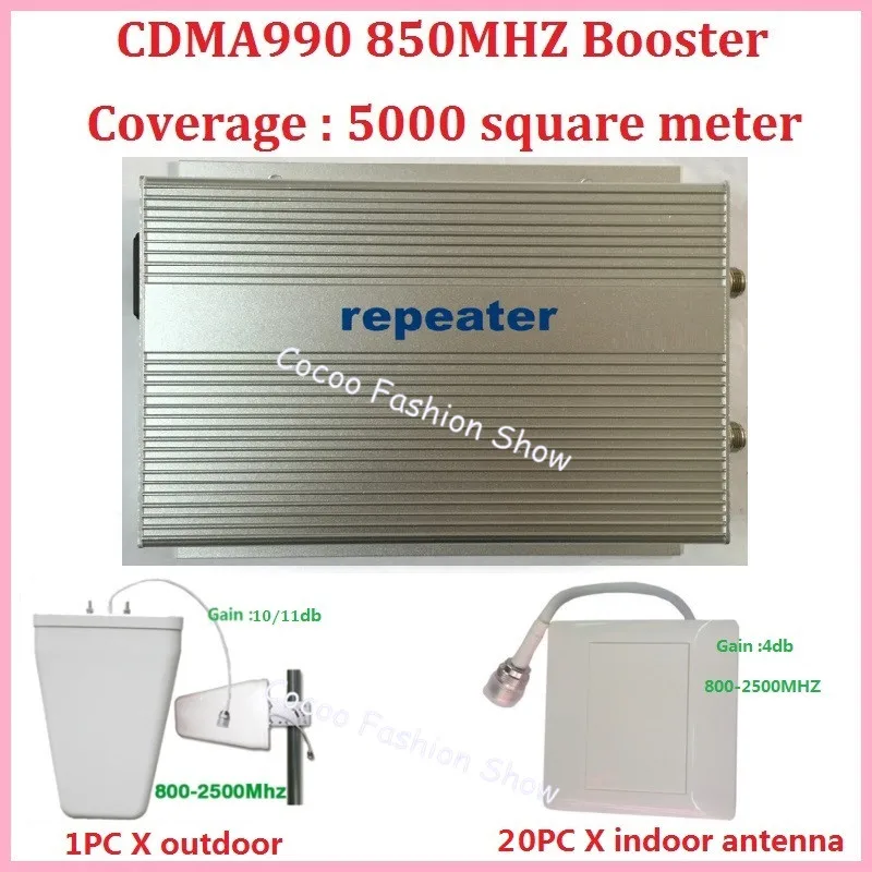 

3W-CDMA990 GSM 850MHZ Amplifier coverage 5000 sq.m. Mobile Phone Cell Phone Signal Booster Repeater Amplifier with antenna