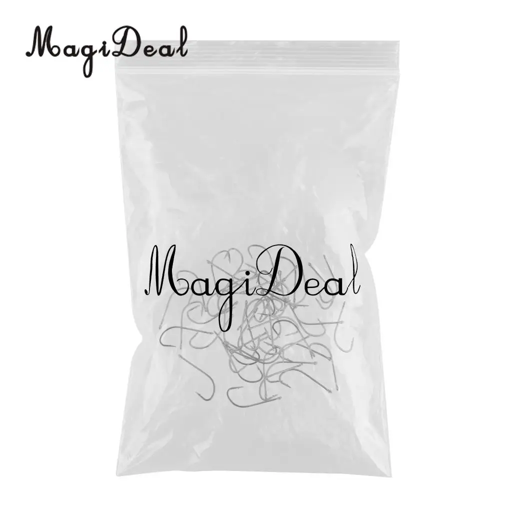 50pcs High Carbon Steel Fishing Hooks Fishhook High Strength Barbed Hooks for Sea Fishing Size 3/0