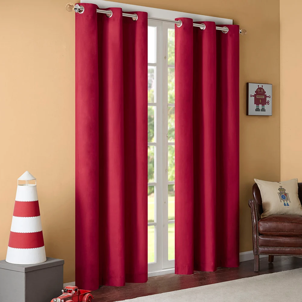 Koop GIGIZAZA Black Out Thermische Effen 95% Hoge Blinds Gordijnen rode Kleur Custom Size Schaduw Blinds voor Woonkamer Roze zwart