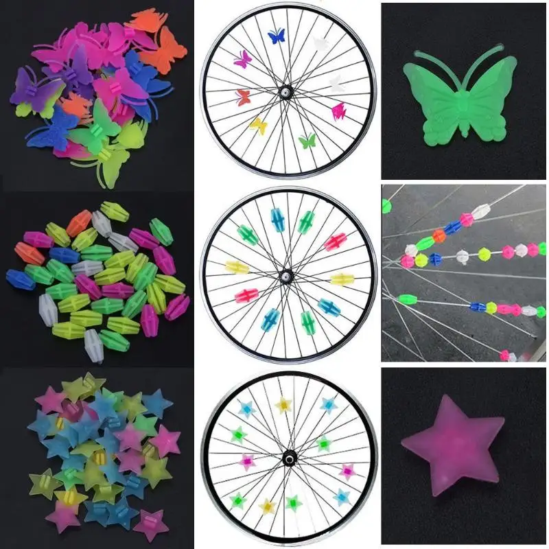 Children Kids Plastic Colored Bike Wheel Spoke Bead Wheel Clip Decoration