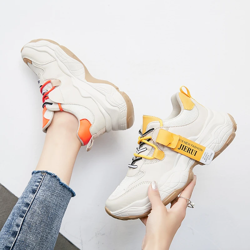 Женские кроссовки на платформе ADBOOV дышащие толстой подошве Chaussures Femme Zapatos De Mujer