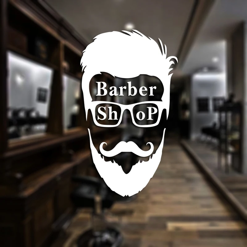 Man Barber Shop Sticker Name Chop Bread Decal Haircut Shavers Posters Vinyl Wall Art Decals Decor Windows Decoration Mural