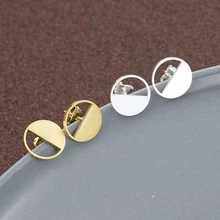 Великолепные сказочные изысканные украшения, полукруглые женские серьги-гвоздики золотого цвета, высококачественные милые серьги-гвоздики из нержавеющей стали для девочек