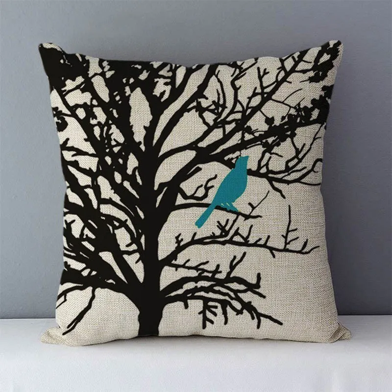 Wholesale plants life trees printed cozy cushion for couch seat back cushions home decorative pillows 45x45cm without core MYJG bench cushions indoor