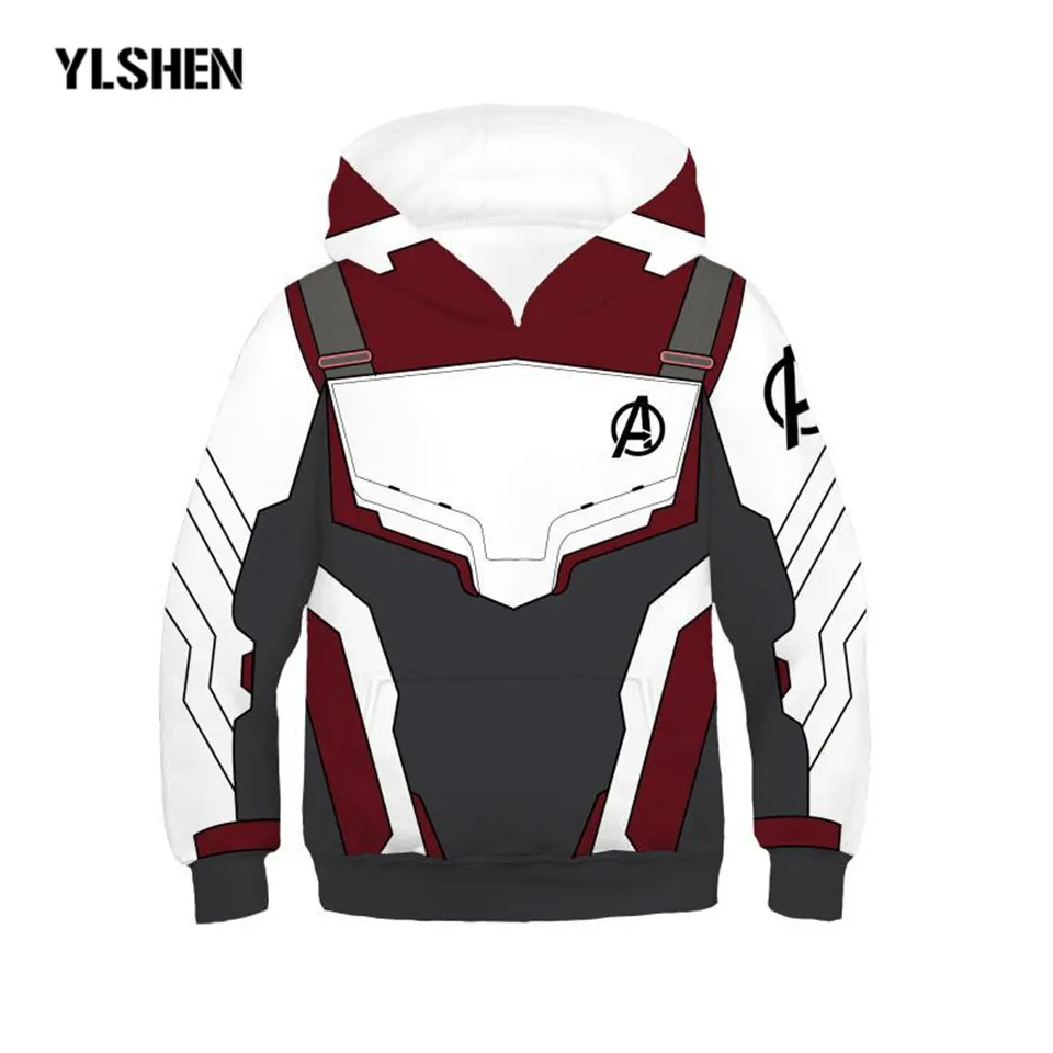 Kids Avengers Endgame Hoodie Jacket Avengers Quantum Sweatshirt Coat Captain Marvel Spider-Man Quantum Realm Cosplay Costume