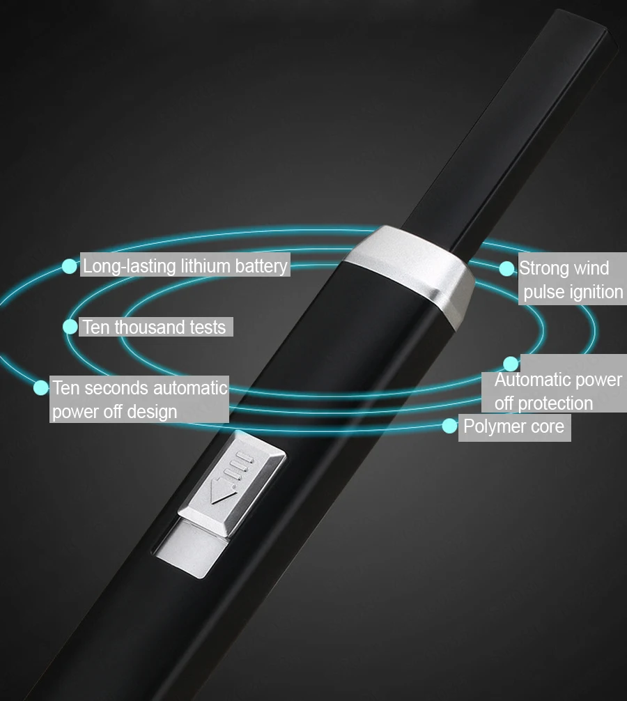 Usb зарядка газовая зажигалка горелка пожарный стартер/газовая плита электронный импульсный обжиг Зажигалка приготовление, Выпекание, барбекю кемпинг кухонные инструменты