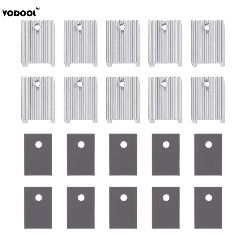 10pcs TO-220 Cooling Radiator Aluminum Sheet Heatsink Transistor Heat Sink Cooler Radiator Cooling For PC Computer Components
