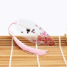 1 шт. персиковый Ласточка натуральный лист вены Закладка Весенняя иллюстрация китайский стиль закладки студенческие подарки