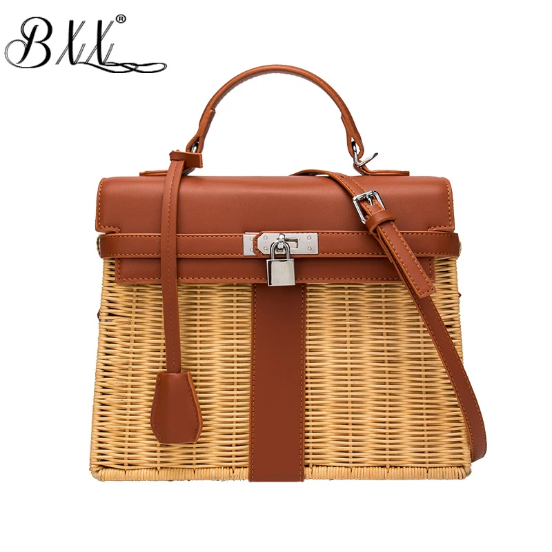 

BXX Sac / 2019 Fashion Luxury Women Handbags Designer High Quality Rattan Female Weaving Messenger Bags ZC379