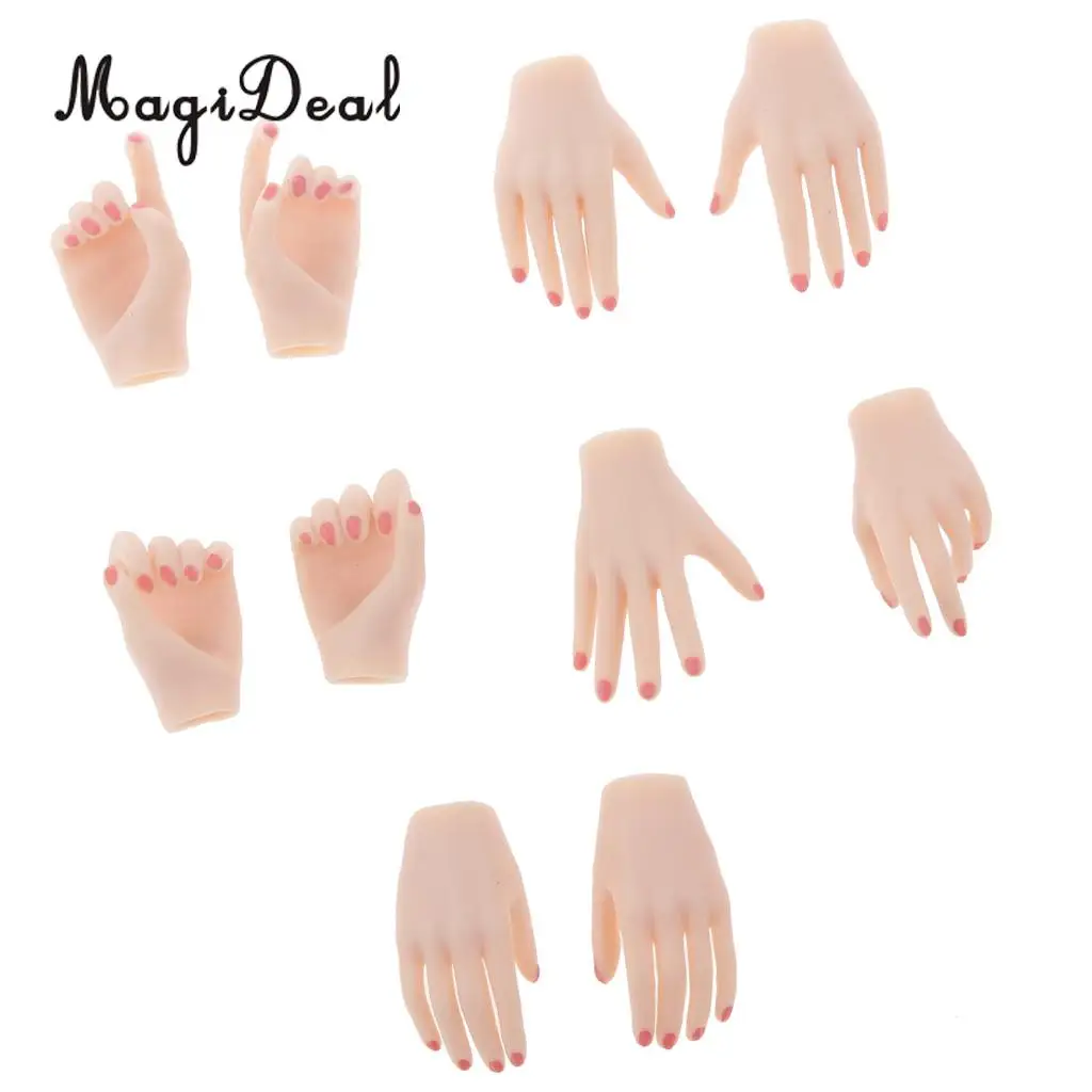 10Pcs PVC 1:6 Scale Womens Hand Models for 12 Inch Female Action Figure Body Dolls Children DIY Making Accs Toys