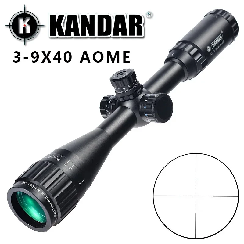 KANDAR 3-9x40 AOE Mil-dot Сетка прицел блокировка, сброс полный размер Охотничья винтовка прицел тактический оптический прицел