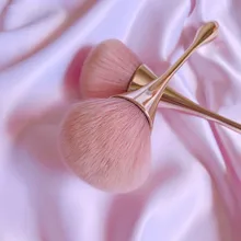 Розовая Золотая кисть для пудры, румян, Профессиональная Кисть для макияжа, набор инструментов, косметическая большая косметика для лица, конт,, продуктов