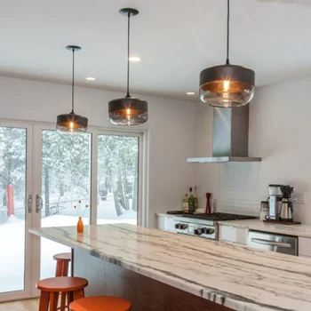 

Black Amber Glass Chandelier Geometric Glass Dining Room Chandelier #3