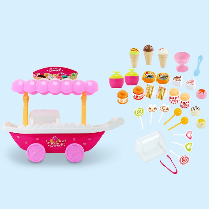 Лучшие Продажи Дети Притворись Play Candy Shop Корзине Игрушки С Освещение Батарейках