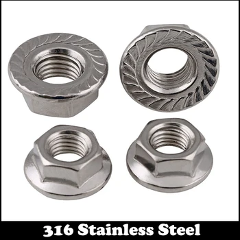 

M3 M4 M5 M6 316 Stainless Steel 316SS DIN6923 Metric Heavy Lock Antiskid Serrated Torque Type Metal Hex Hexagon Flange Nut