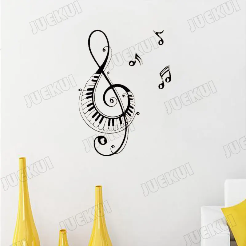 

Big Piano Keyboard Notes Quotes Wall Stickers for Music Room Home Background Art Decoration Vinyl Wall Decals Living Room L937