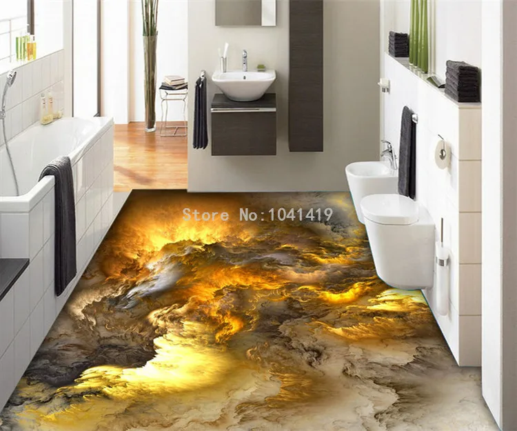 de nuvens abstratos com piso 3d para quarto e banheiro, pvc