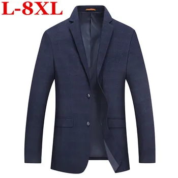 

Plus size 8XL 7XL Mens Korean slim fit fashion cotton blazer Suit Jacket Male blazers Mens coat Wedding Big large size 5XL 4XL