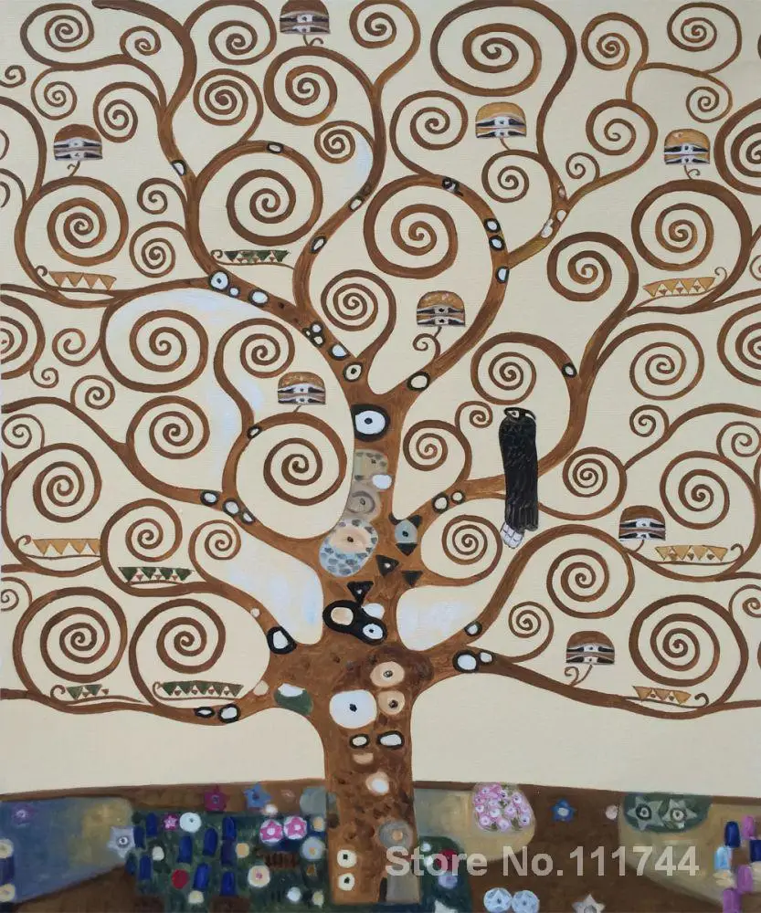 

Gold painting tree of life Gustav Klimt Oil reproduction Canvas art Handmade High quality