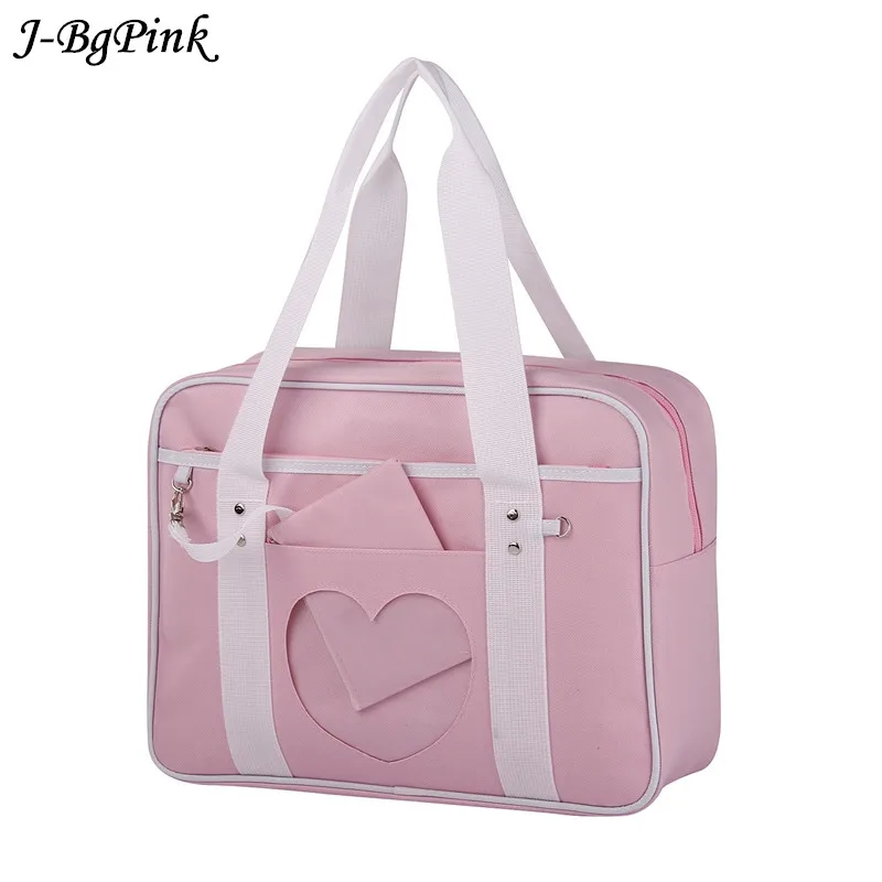 J Bg Pink Preppy Style Travel Shoulder School Bags For Women Girls