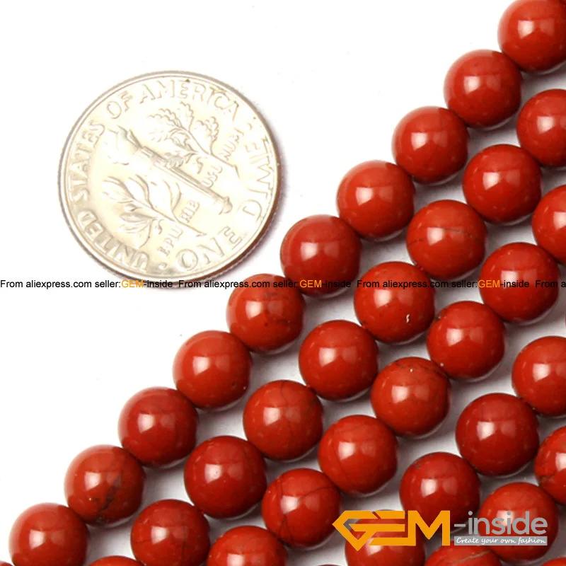 Круглые красные яшмы, бусины из натурального камня, бусины для рукоделия, бусины для изготовления ювелирных изделий, 15 дюймов - Цвет: 6mm