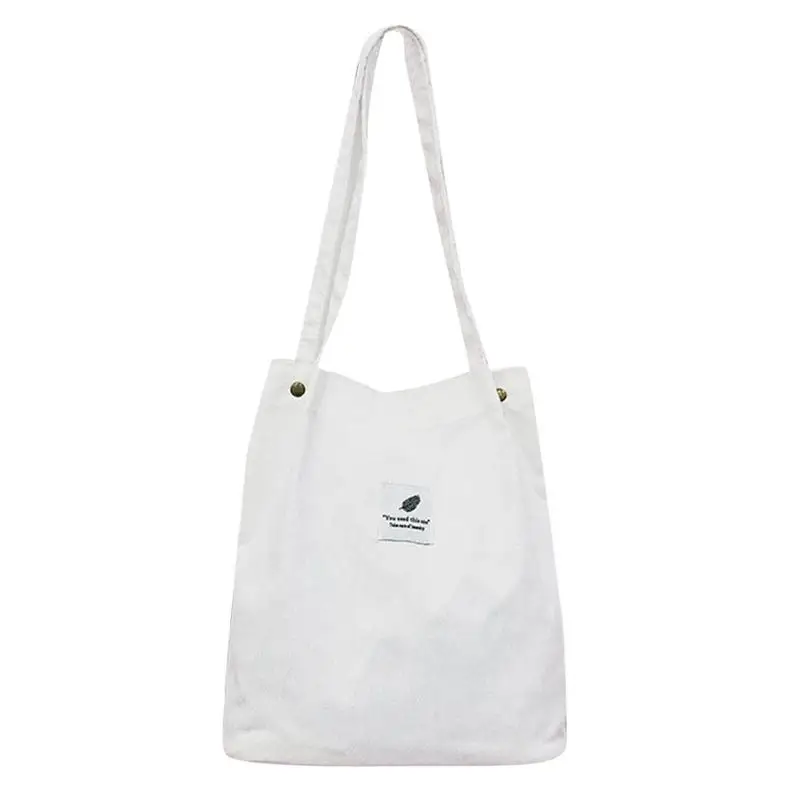 

Shopping Bag High Capacity Corduroy Tote Ladies Casual Solid Color Shoulder Bag Foldable Reusable Women Shopping Simple Bag 2019