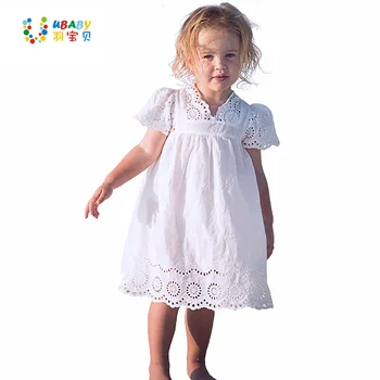 

Cotton Lace Girl Dress Kids 2017 Summer New Embroidered Children Clothes White Lace Princess Korean Cute Thin Dress Size 100-140
