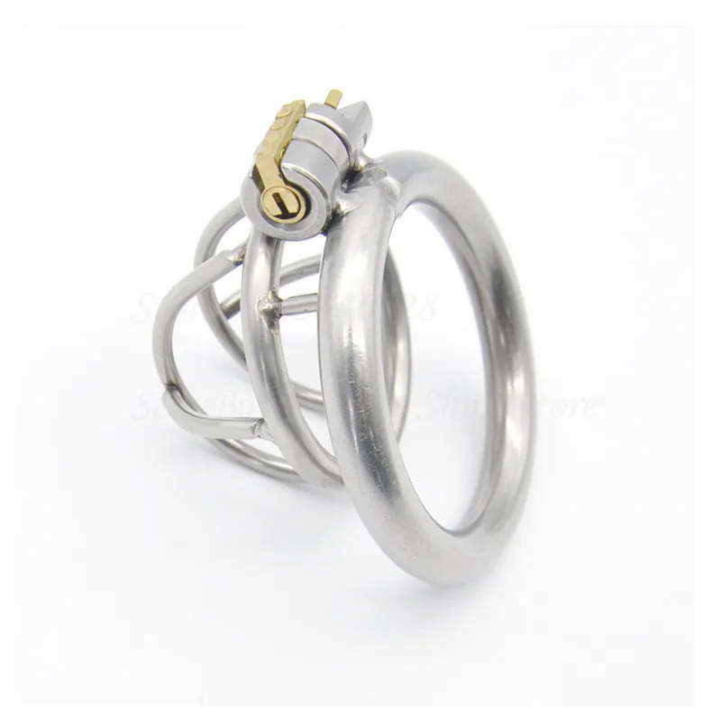 New Super Small 304 Stainless Steel Male Chastity Device Cock Cage Penis Virginity Lock Cock Ring Adult Game Chastity Belt