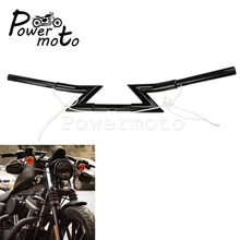 " Z Bars мотоцикл 25 мм натяжитель 4" Rise Fat Bar для Harley Chopper Bobber Кафе Racer Fat Bob Sportster XL FXD FLS