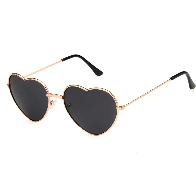 Ladies Heart Shaped Sunglasses Women Metal Frame UV400 yuanzhiweilai Brand Designer Cat Eye Sun Retro glasses - Цвет линз: SGU3