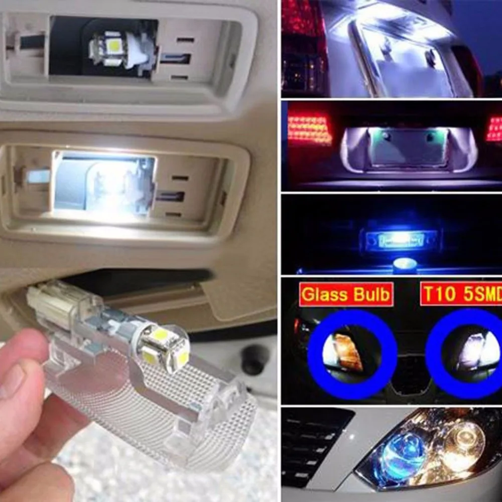 10 шт. авто Led T10 2825 194 W5W 168 175 автомобильная светодиодная купольная внутренняя