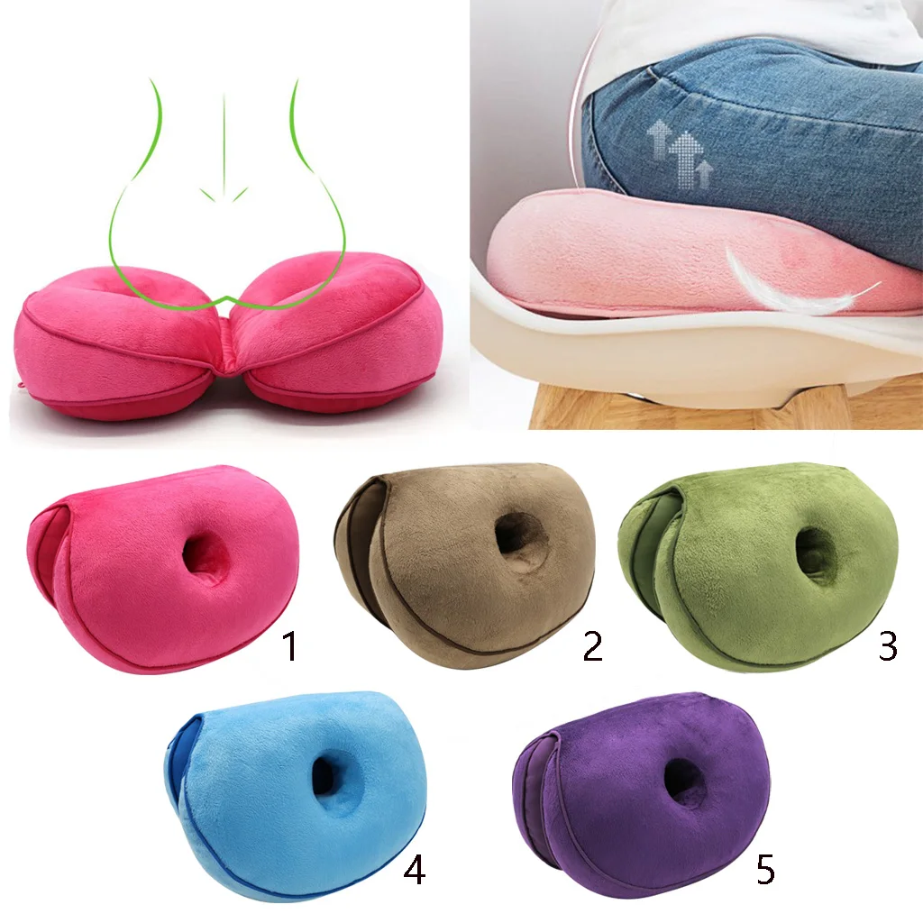 Office Chair Cushion Memory Foam Lumbar Back Support Car Seat Cushion Donut Seat for Hemorrhoids, Prostate, Pregnancy
