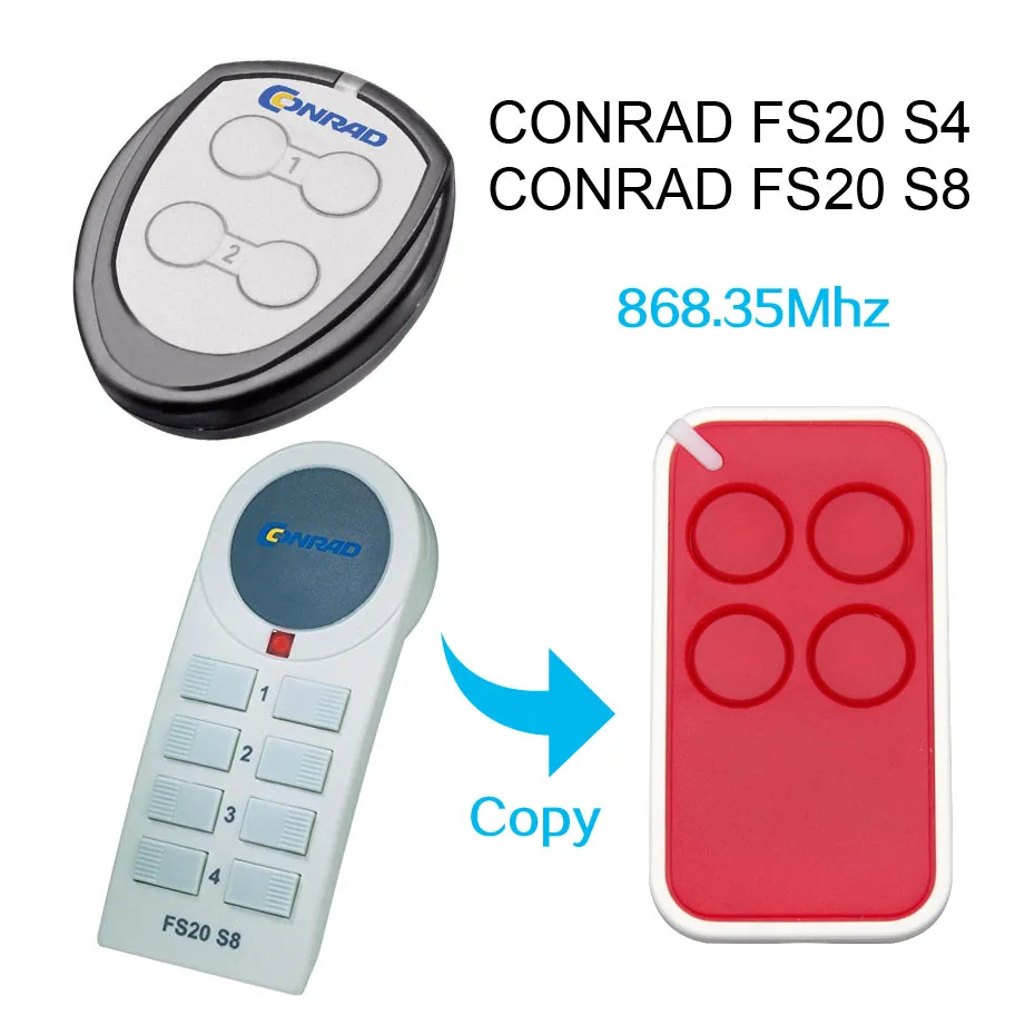 Copy CONRAD FS20 S4 S8 door remote control universal gate door remote