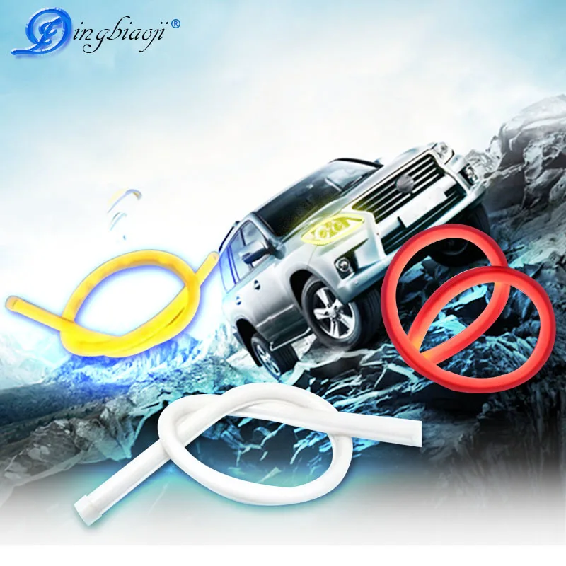 2 Pcs Drl Led Luce Di Marcia Diurna Flessibile Morbido Tubo - Foto 6