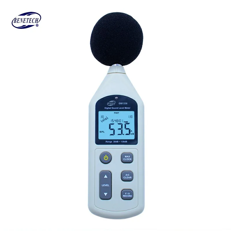 

BENETECH Digital Sound Level Meter USB Noise Tester meter GM1356 30-130dB A/C FAST/SLOW dB+ Software with carry box