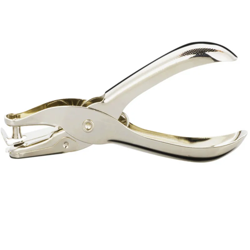 Paper Punch Handheld 1-Hole Metal Punch 8 Pages Tag Punch School Office Tool