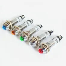 Mini Light Indicator-Lights Signal-Lamp No-Wire Metal Waterproof 220v 24V 8mm 12V