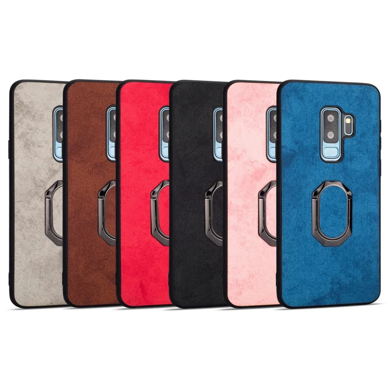 

Ring Holder Soft Silicone Cloth Case For Samsung Galaxy Note 8 9 s8 s9 Plus s7 Edge Shockproof Back Cover Car Holder Case
