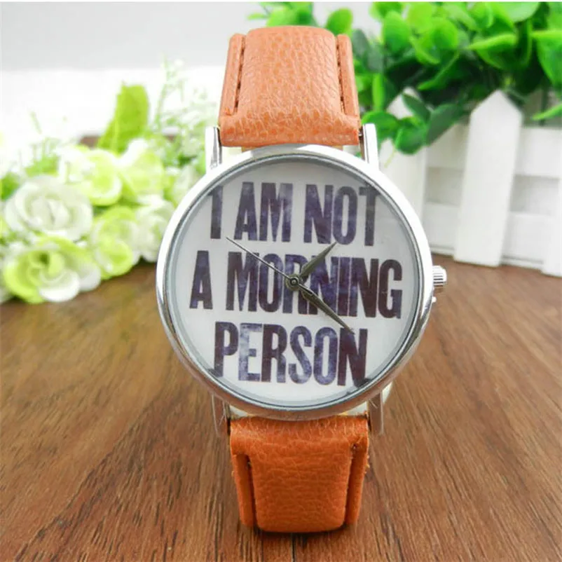 Women's watches casual watchesEnglish Letters Women Men Leather Band Analog Quartz Dial Wrist Watch Relogio feminino M02 (4)