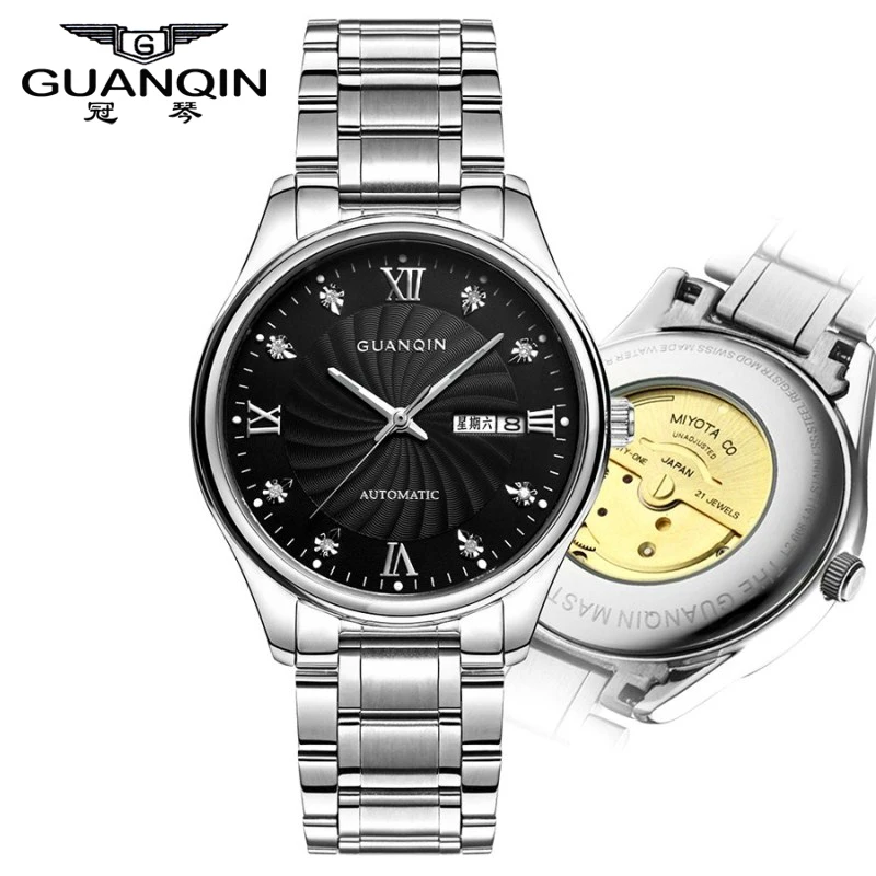 GUANQIN Mens Watch Top Brand Automatic Watch Calendar Luminous Perspective Week Clock Men Water Resistant Male Wristwatches 2017 (14)