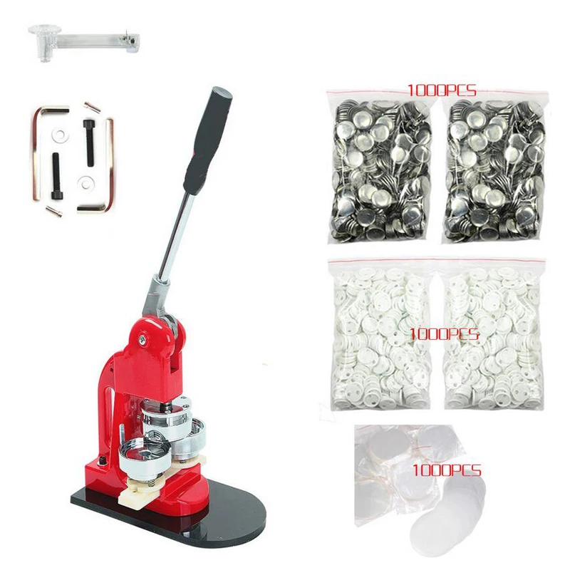 

badge machine kit 32mm Button press Maker Badge Punch Press Machine with 1000 Parts Cutter