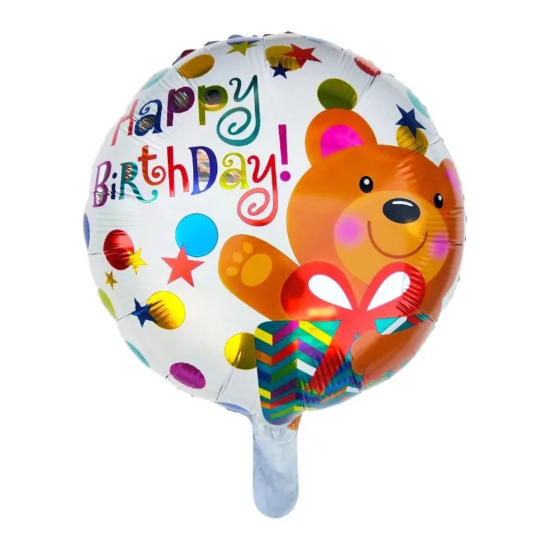 10 шт с днем рождения 18 дюймов празднование круглой формы фольги гелиевые шары для детского дня рождения воздушные шарики, детские игрушки Globs - Цвет: as the picture