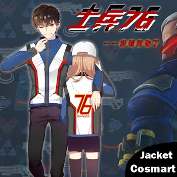 

[STOCK]Game OW figure Soldier 76 Cosplay Jacket Top Fleece Coat New 2018 free shipping
