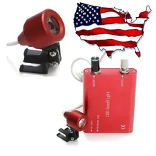 Портативный светодиодный светильник для стоматологической хирургической медицинской бинокулярной лупы красного цвета