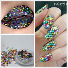 1 Box 2mm Mixed Color Nail Art Glitter Sparkling Decoration Mini Rhombus Thin Paillette 3D Slice Powder Set DIY Nail Art Sequins