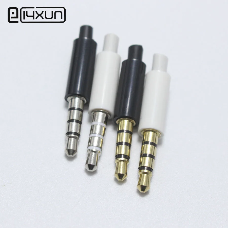 5pcs 3.5mm 3pole Stereo Plug Dual Channel White Black DIY Repair